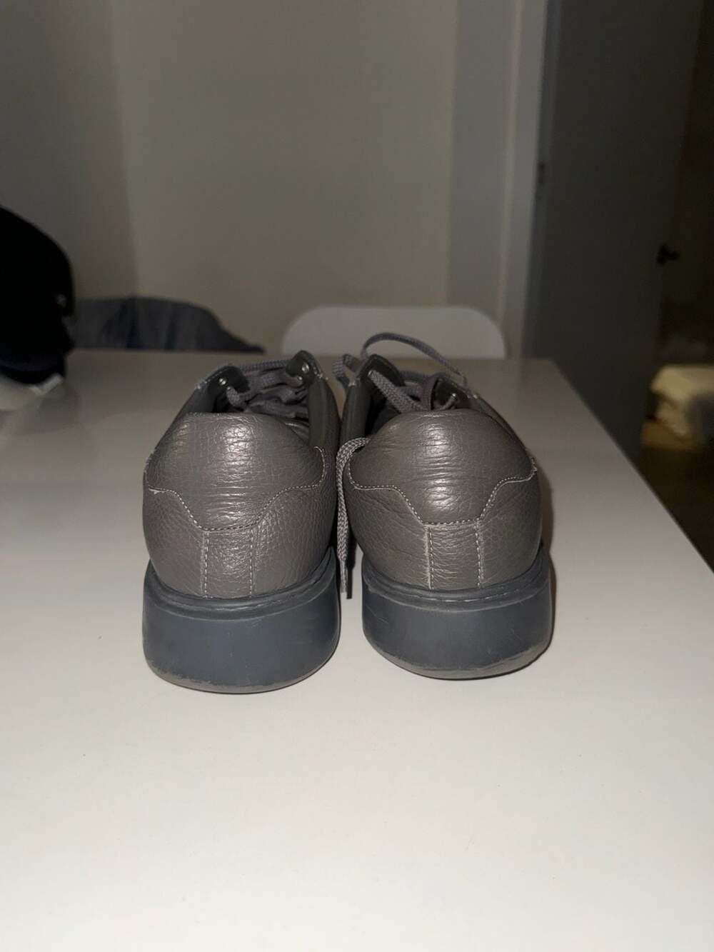 Philipp Plein Gray Hexagon Logo Nappa Leather Lo-Top Sneakers - Picture 2 of 7